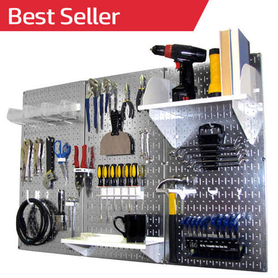 Wall Control 4ft Metal Pegboard Premium Tool Storage Kit
