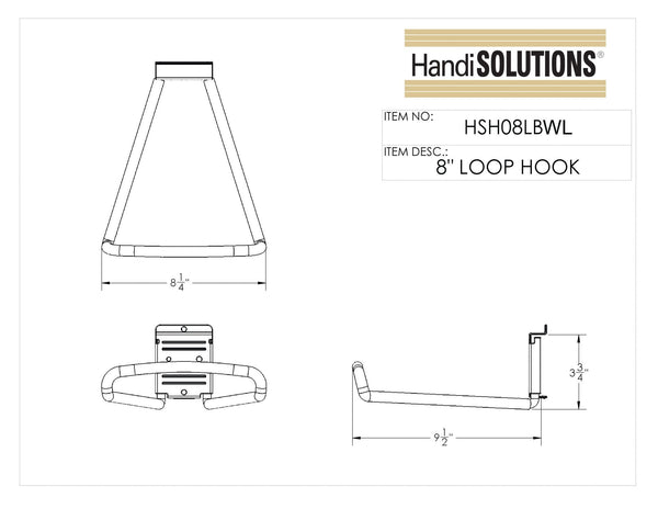 HandiWall 8″ Loop Hook - Garagewerx