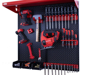 OmniWall Metal Pegboard Starter Panel & Accessory Kit