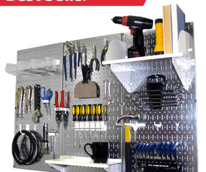 Wall Control 4ft Metal Pegboard Premium Tool Storage Kit