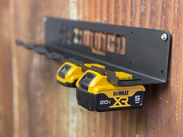 Dewalt 20V 6 Battery Rack Holder - Slatwall Storage