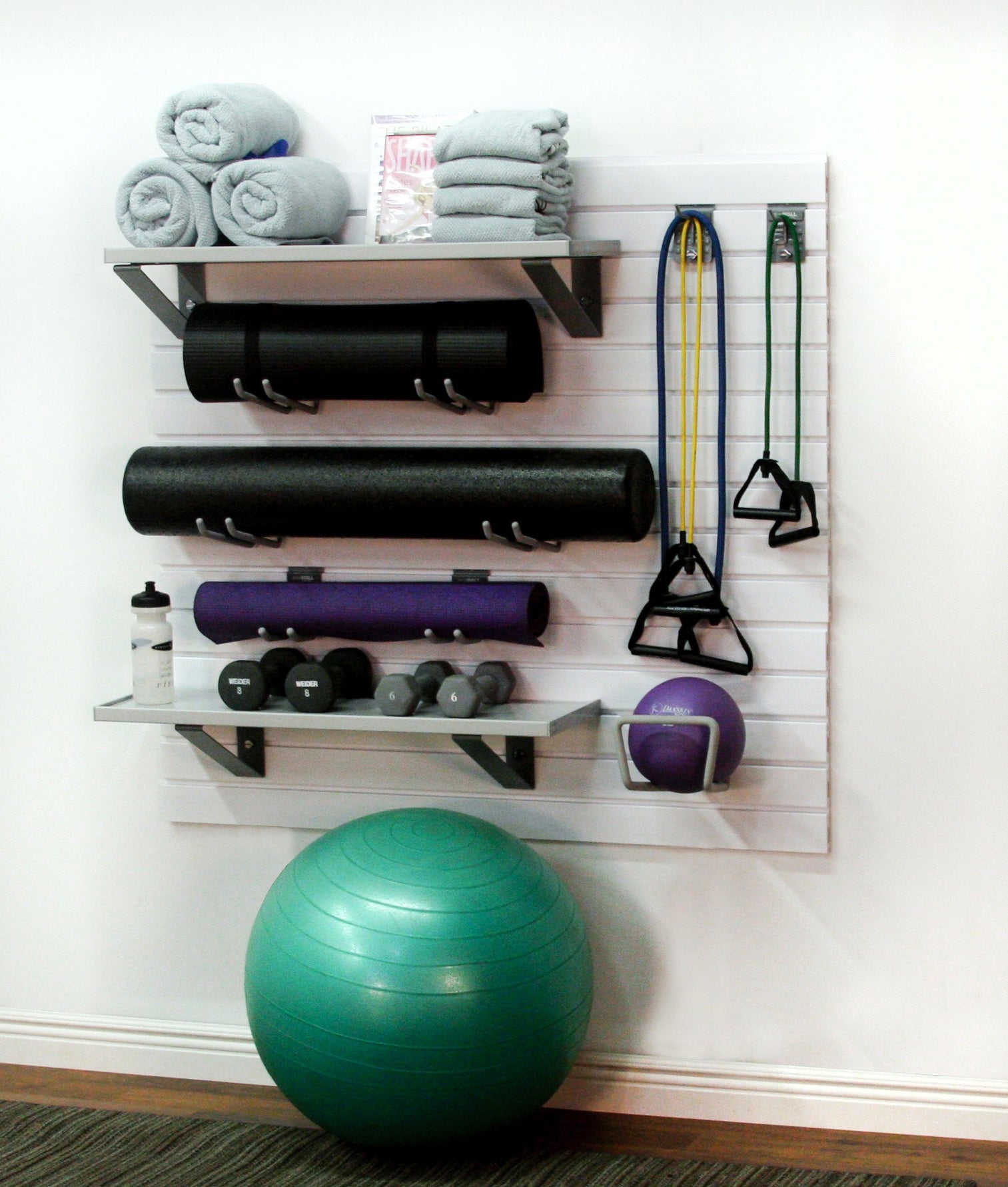 StoreWALL Deluxe Home Fitness Kit - Home Gym Slatwall System - Slatwall ...