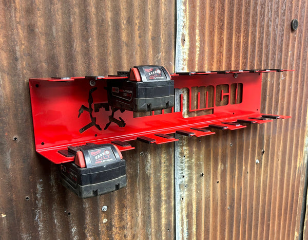 Milwaukee M18 12 Battery Rack Holder - Slatwall Storage