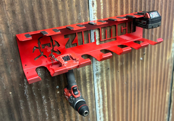 Milwaukee M18 6 Tool & Battery Rack Holder - Slatwall Storage