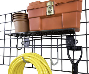 Organized Living Shelf with Hooks