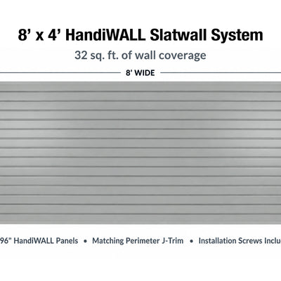 HandiWALL 8' x 4' Complete Garage Storage Slatwall Starter Kit