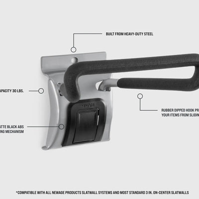 NewAge Lockable Slatwall 4" Loop Hook