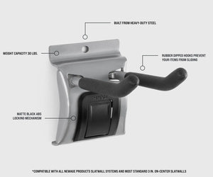 NewAge Lockable Slatwall 4" Double Hook