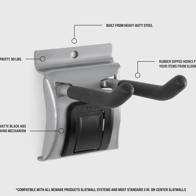 NewAge Lockable Slatwall 4" Double Hook