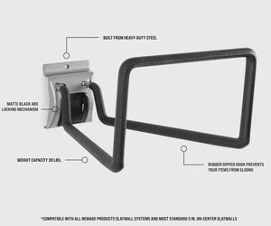 NewAge Lockable Slatwall Deep Utility Hook