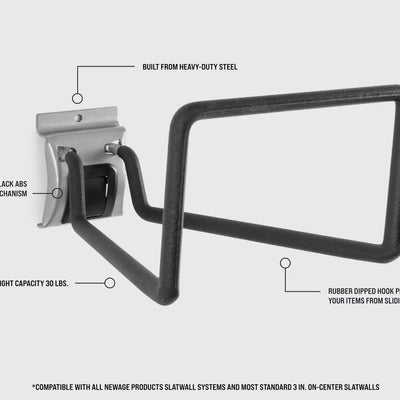 NewAge Lockable Slatwall Deep Utility Hook