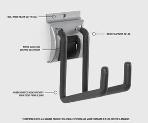 NewAge Lockable Slatwall Double J Hook
