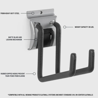 NewAge Lockable Slatwall Double J Hook