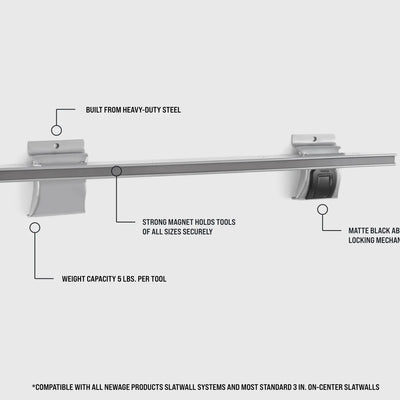 NewAge Lockable Slatwall Magnetic Tool Bar